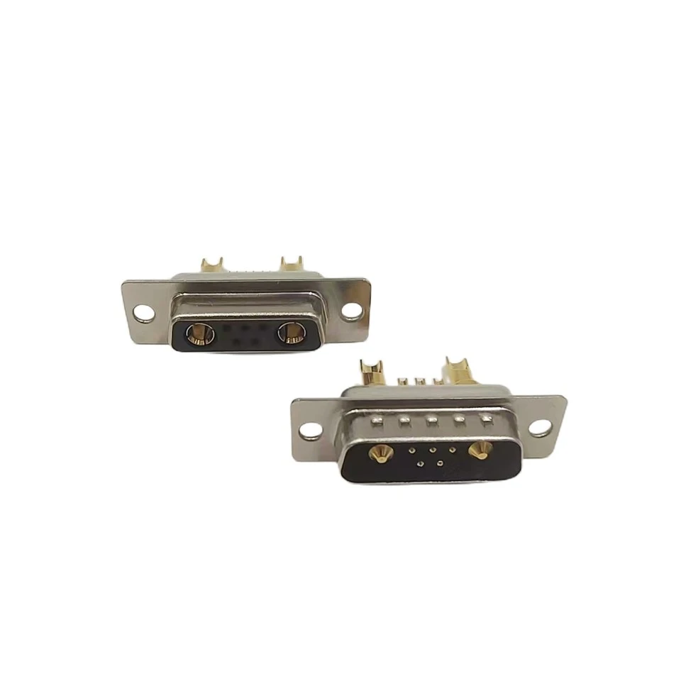 D-Sub Penyambung Semasa Tinggi 7W2 Panel Mout Female Socket Terminal